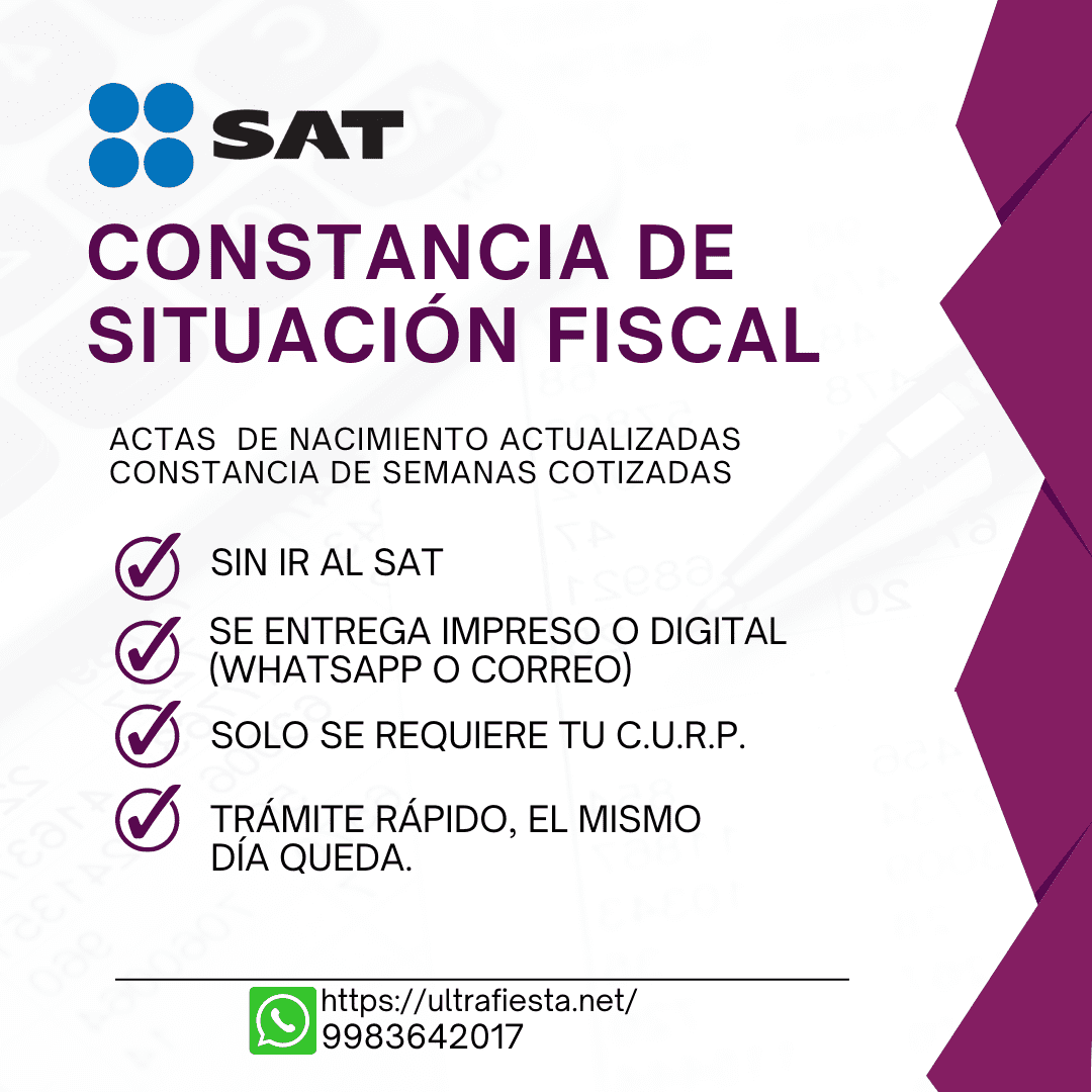 Constancia De Situación Fiscal Sat Cancún Ultra Fiesta 8517