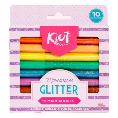 Marcadores con Glitter Estuche con 10 Piezas - Kiut Norma